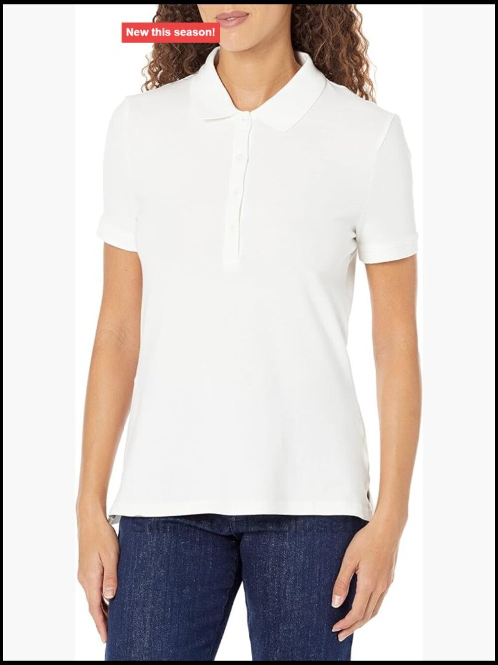 Women's Short-Sleeve Polo Shirt, Soft Stretch Cotton Jersey (Plus Size